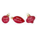 Melrose International Ornament Resin Sign, Red - Set of 6 80553